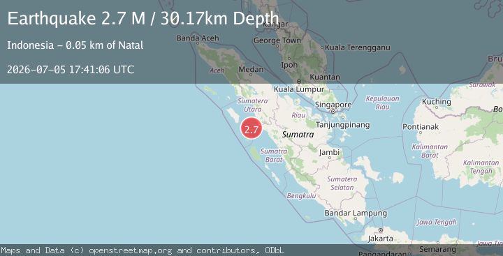 Map of Northern Sumatra, Indonesia