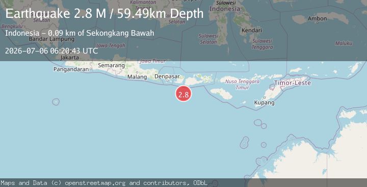 Map of Sumbawa Region, Indonesia