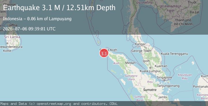Map of Northern Sumatra, Indonesia