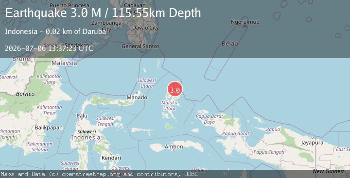 Map of Halmahera, Indonesia