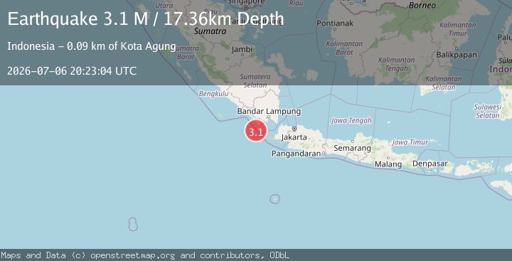 Map of Sunda Strait, Indonesia
