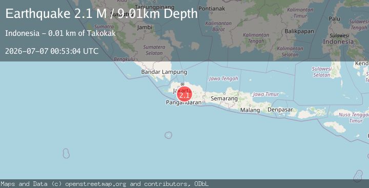 Map of Java, Indonesia
