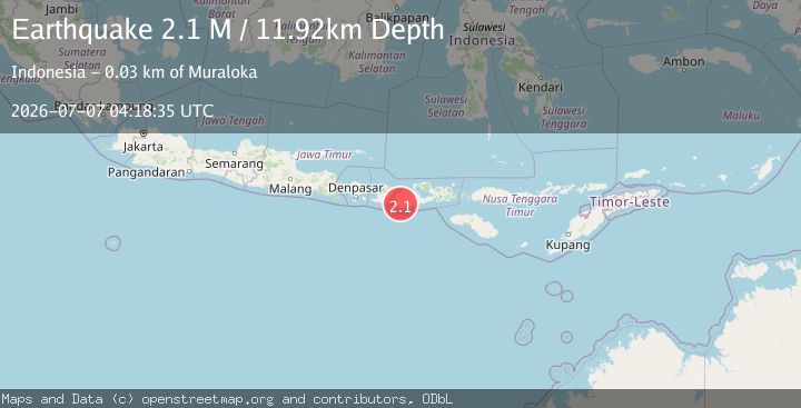 Map of Sumbawa Region, Indonesia