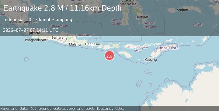 Map of Sumbawa Region, Indonesia