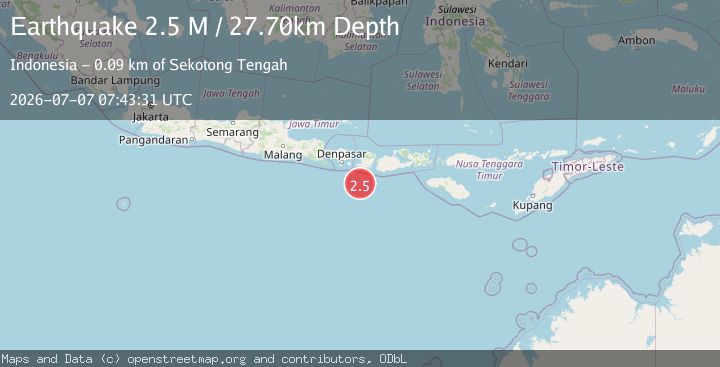 Map of Sumbawa Region, Indonesia