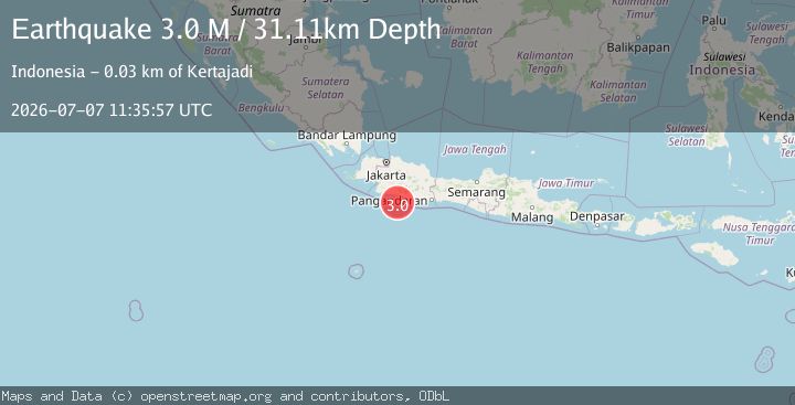 Map of Java, Indonesia