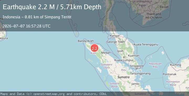 Map of Northern Sumatra, Indonesia
