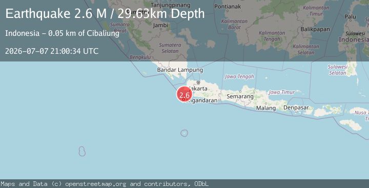 Map of Java, Indonesia