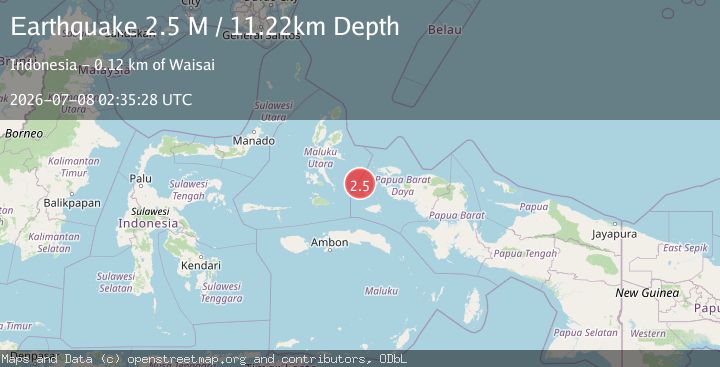 Map of Halmahera, Indonesia