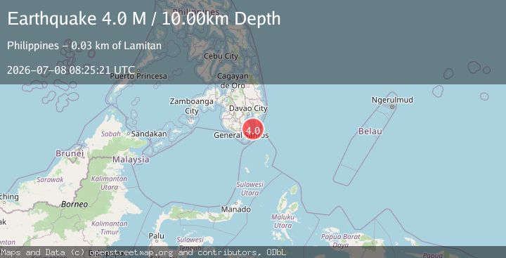 Map of Mindanao, Philippines