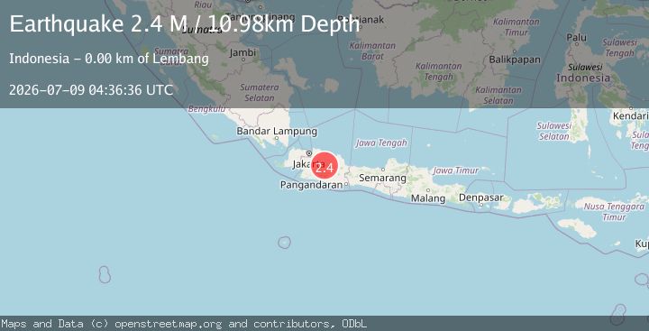 Map of Java, Indonesia