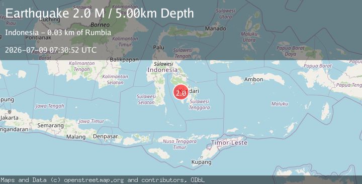 Map of Sulawesi, Indonesia