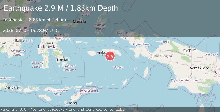 Map of Seram, Indonesia