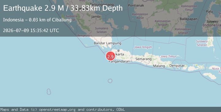 Map of Sunda Strait, Indonesia