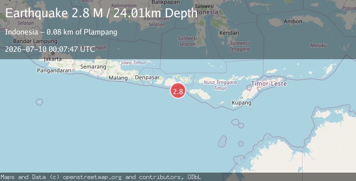 Map of Sumbawa Region, Indonesia