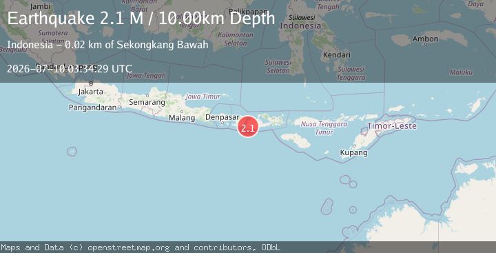 Map of Sumbawa Region, Indonesia