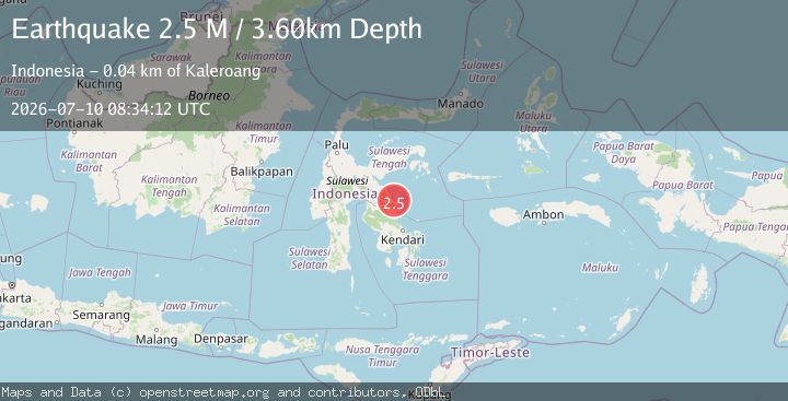 Map of Sulawesi, Indonesia