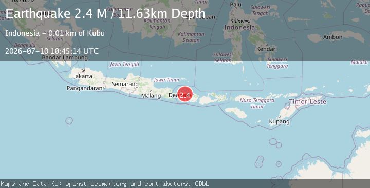 Map of Bali Region, Indonesia