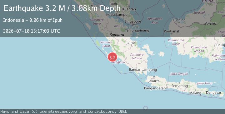 Map of Southern Sumatra, Indonesia
