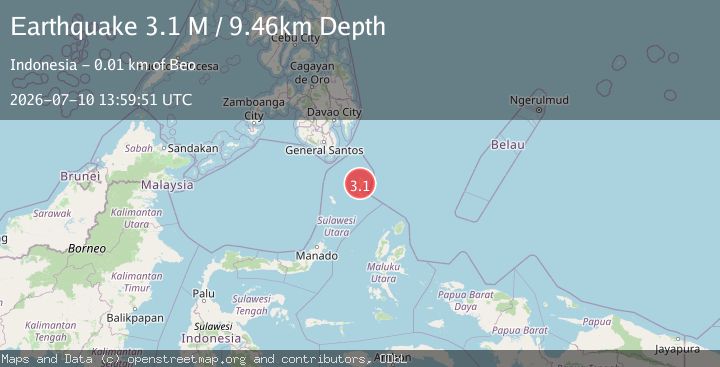 Map of Talaud Islands, Indonesia