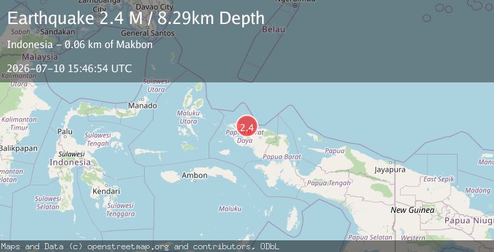 Map of West Papua Region, Indonesia
