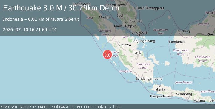 Map of Southern Sumatra, Indonesia