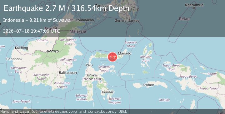 Map of Minahassa Peninsula, Sulawesi