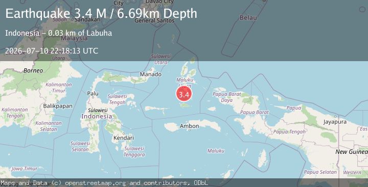 Map of Halmahera, Indonesia