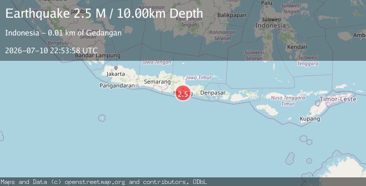 Map of Java, Indonesia