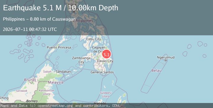 Map of Mindanao, Philippines
