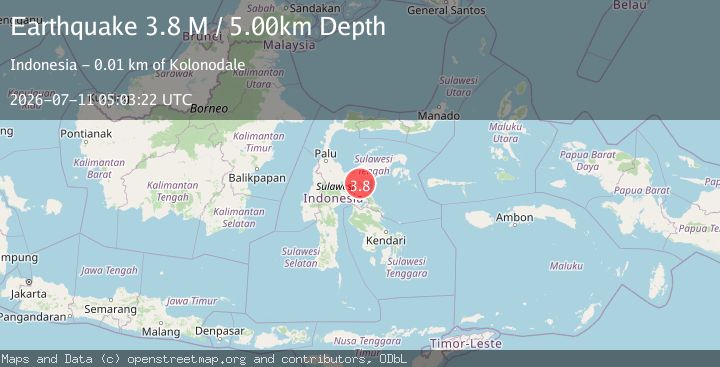 Map of Sulawesi, Indonesia