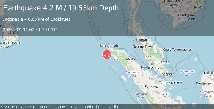 Map of Northern Sumatra, Indonesia