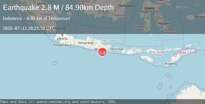 Map of Java, Indonesia