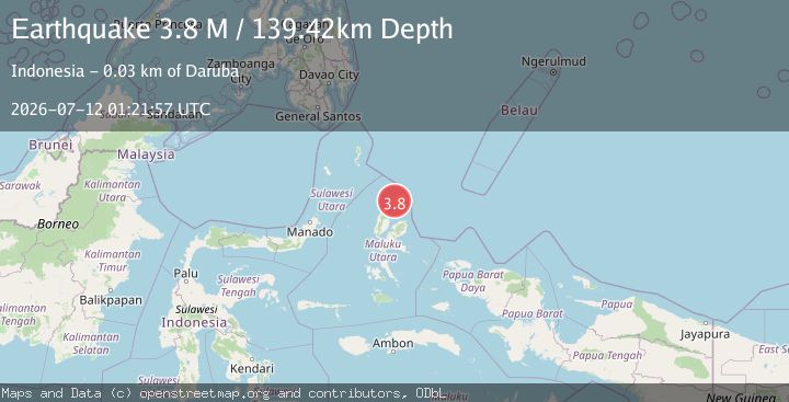 Map of Halmahera, Indonesia