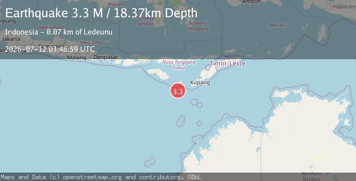 Map of South of Timor, Indonesia