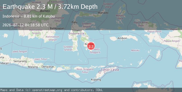 Map of Sulawesi, Indonesia