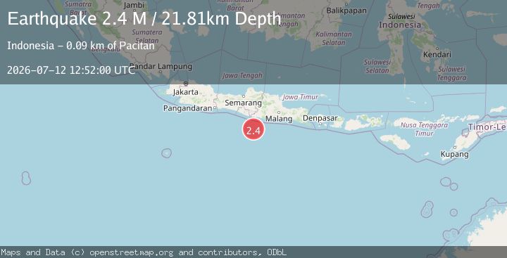 Map of Java, Indonesia