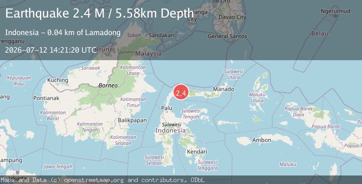 Map of Minahassa Peninsula, Sulawesi