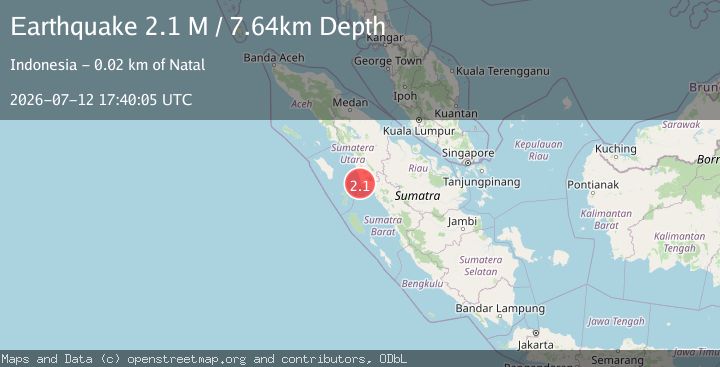 Map of Northern Sumatra, Indonesia