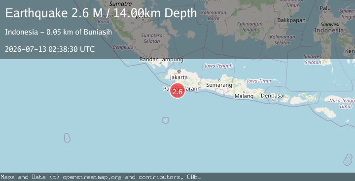 Map of Java, Indonesia
