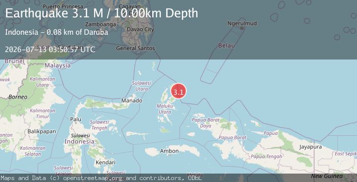 Map of Halmahera, Indonesia