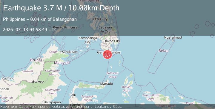Map of Mindanao, Philippines