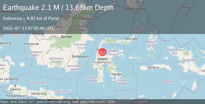 Map of Minahassa Peninsula, Sulawesi