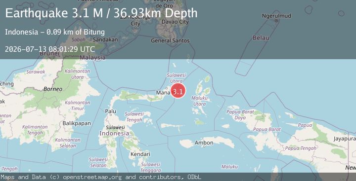 Map of Northern Molucca Sea