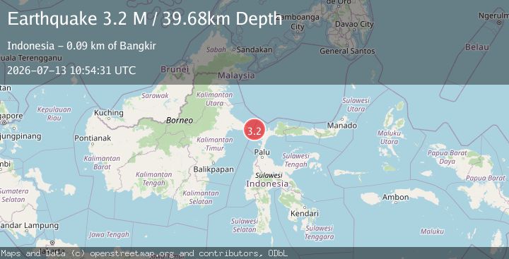 Map of Minahassa Peninsula, Sulawesi
