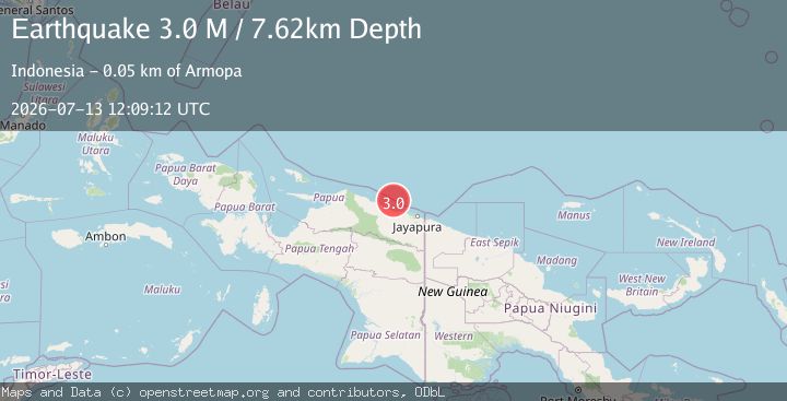 Map of Near North Coast of West Papua