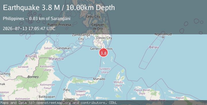 Map of Mindanao, Philippines