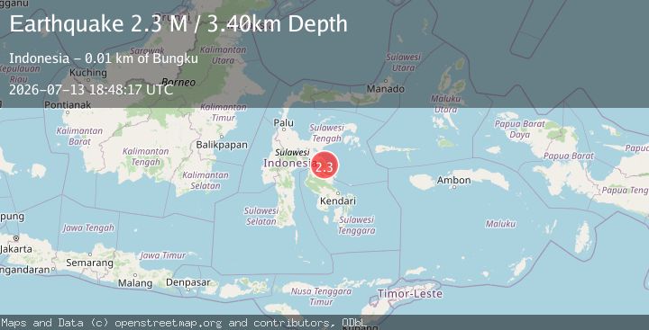 Map of Sulawesi, Indonesia