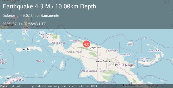Map of West Papua, Indonesia