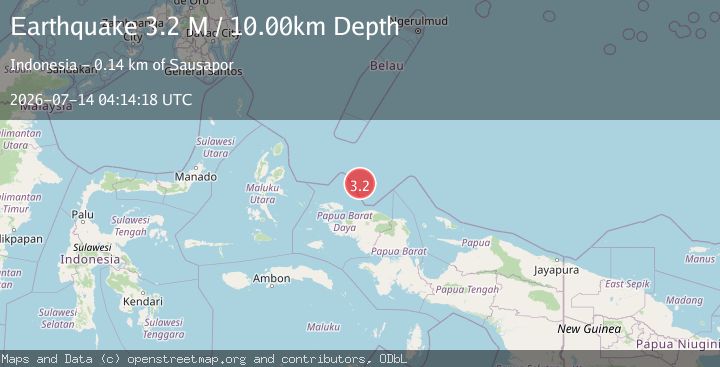 Map of West Papua Region, Indonesia